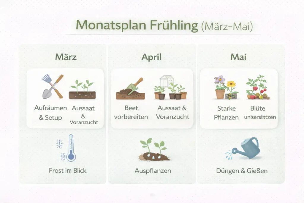 Monatsplan Frühling: Was du jetzt auf Balkon & im Garten tun solltest